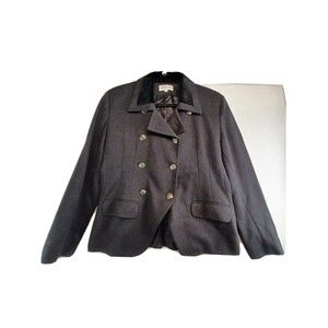Jordan & Cole Pea Coat Jacket Womens Medium Black Button Front Pockets